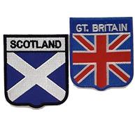 B2SEE Ecusson Patch Drapeau/Drapeaux banniere Blason Écosse/Grande Bretagne brodé-rie a Coudre thermocollant