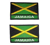 B2SEE Ecusson Patch Drapeau Jamaique Brode thermocollant 2 Pieces a 4,5x3 cm