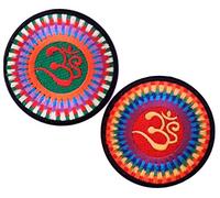 B2SEE Écusson/Patch Om Yoga Zen Energie Motif Chakras brodé-rie Symbole Embleme Hindou Bouddhiste Transfert Textile thermocollant/a Coudre Vetement