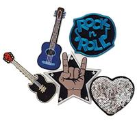 B2SEE Ecusson Patch Rock Musique fête Anniversaire brodé-rie a Coudre thermocollant