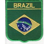 B2SEE Ecusson Patch thermocollant Drapeau Shield Bresil 8 x 6.5 cm