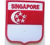B2SEE Ecusson Patch thermocollant Singapour 8 x 6 cm