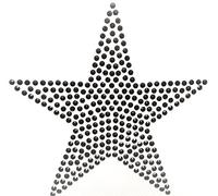 B2SEE Etoile ecusson Strass Patch Badge Brode-rie thermocollant-e Etoiles pour Femme Vetement customisation Etoile avec Strass 10 cm (Noir, 11 cm)