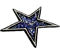 B2SEE Patch ecusson Etoile Strass Applique Etoile Strass Motif brodé a Coudre ecusson Strass thermocollant pour Couture Vetements Veste Sac Decoration customisation ecusson thermocollant 10 cm (Bleu)
