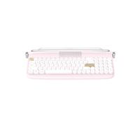 B309 Teclado Sem Fio Retrô Bluetooth para Modelos de Carregamento Telefone Tablet PortáTil Modo PortáTil, Rosa
