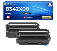 B342X00 Toner Compatible pour Lexmark B3340 B3442 MB3442 Noir Haute Capacité avec Puce Pack 2 6000 Pages