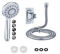 B3AD Pommeau Flexible Tuyau de Douche universel 2 mètres 5 Modes de Jet d'Eau G1/G2 En Acier Inoxydable Avec Support Douchette Pomme Adhésif économie d'eau haute pression Instal Facile