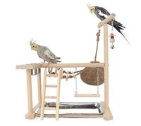 B3F7M4R9J2 Jouets pour Oiseaux Banc de Perroquet Station d'entraînement étagère Escalade échelle Tigre balançoire Oiseau Jouet Noix Coco nid d'oiseau
