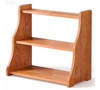 B3F7M4R9J2 Rangement Pour Tasses Support de verre multicouche stockage en bois massif, affichage rétro chinois bureau(Cherry wood color)