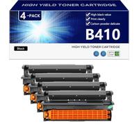 B410/43979102 Cartouche de Toner de Remplacement avec Puce pour OKI B410 B430 B440 MB460 MB470 MB480 Imprimantes, Capacité 25000 Pages,Black-4 Pack