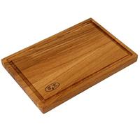 B4K® 30х20 cm Planche à découper en chêne,Surface antibactérienne,Huilée,Rainures de jus,Utilisable des deux côtés,Planche à découper,Planche à petit déjeuner,Planche à pain