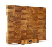 B4K - Bloc à découper en chêne - Planche en bois de cerveau antibactérienne avec poignées et pieds en silicone - Support