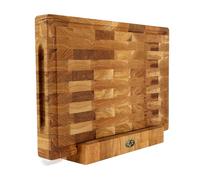 B4K Planche en bois de chêne 45 x 30 x 4 cm avec support, couleur naturelle, respectueuse de l'environnement, faite à la main