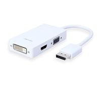B59S Adaptateur 3 en 1 DisplayPort vers VGA HDMI DVI vers HDMI DVI VGA Adaptateur multiport 3 en 1 pour ordinateur portable, ordinateur, top box, TV