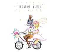 B6 Carte de mariage Chats sur un vélo