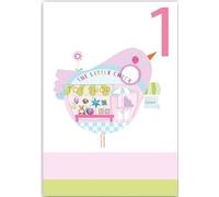 B6 carte scintillante avec enveloppe anniversaire 1 fille
