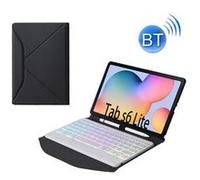 B610s diamond texture triangle support arrière splittable bluetooth clavier étui en cuir avec rétro-éclairage pour samsung galaxy tab s6 lite (blanc +