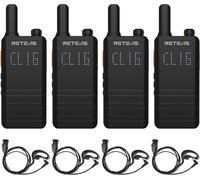 B63H Talkie Walkie, Nouvelle Version Du Rt622P (2.0), 15Mm Ultra-Mince Talkie Walkie Professionnelle Avec Écran, 1620Mah, Usb C, Vox, Talkie Walkie Pour Restaurants, Commerces (4 Pcs, Noir)