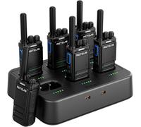 B64 Talkie Walkie,Chargeur 6 Emplacements,Radio Bidirectionnelle Avec Suppression Du Bruit Ai Bilatéral,Professionnel Robuste,Casque Talkie Walkie Pour Bar,Ktv,Nightclub (Noir,6 Packs)