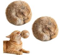 Ba/lle en fausse fourrure de lapin pour chat, jouet à l'herbe à chat, balle moelleuse à l'herbe à chat pour mâcher et jouer, balle de 8 cm en fausse fourrure de lapin, lavable et amusante à poursuivre