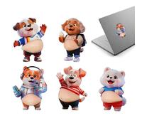 Ba Lot de 5 autocollants de ventre doux en forme d'animal 3D, jouets à écraser en gel doux, autocollants décoratifs amusants pour livres, étuis, tablettes, tasses | Accessoires de fête pour la