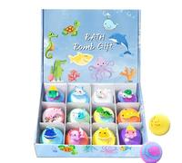 baabeash Billes de Bain avec Jouets - 12 Pièces de Jeux Aquatiques sous-Marins,Set de Balles Naturelles pour Douche ,pour Filles Garçons Tout-Petits Piscine Plage Parc Aquatique Maison Voyage
