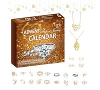 baabeash Compte À Rebours Jusqu'à Noël,Boucles d'oreilles Bracelets Accessoires - Ensemble De Boucles d'Oreilles Et Collier Pour Noël De 24 Jours - Pour Fêtes Saisonnières Halloween Thanksgiving