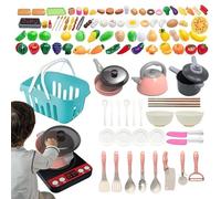 baabeash Cuisine Pour Jeu De Rôle Et Simulation | 110 Pièces Jouets Culinaires pour Enfance,Ustensiles de Cuisine Jouets de Rôle - Pour la Maison, le Jeu de, les Fêtes, le Voyage, l'Asile, l'école
