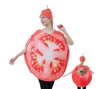 baabeash Déguisement Légume | Déguisement Halloween Adulte Fruit Tranches Tomate,Robe avec Chapeau pour Fête Carnaval Halloween Pâques Événements Célébrations Cosplay