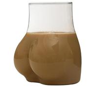 baabeash Tasse en verre en forme de fessier | Tasse amusante en forme de corps - Capacité de 450 ml - Décorations pour enterrement de vie de jeune fille, jus de fruits, thé, bière, cacao, café, eau