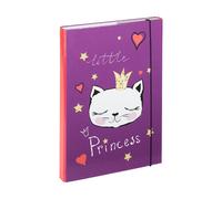 Baagl Boîte à cahiers pour cartable A4 - Classeur pour enfants avec élastique et rabats intérieurs - Classeur, boîte à cahiers avec élastique pour filles (chats)