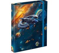 Baagl Boîte de classement pour cartable - Chemise A5 pour enfants avec élastique et rabat intérieur - Classeur avec élastique pour garçon (espace)