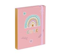 Baagl Boîte de classement pour cartable - Chemise A5 pour enfants avec élastique et rabat intérieur - Classeur avec élastique pour garçon (Cute)