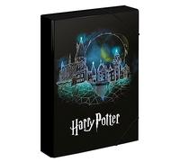 Baagl Boîte de classement pour cartable - Chemise A4 pour enfants avec élastique et rabat intérieur - Classeur avec élastique - Pour garçons et filles (Harry Potter)