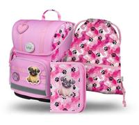 Baagl Cartable garçon 3 pièces, cartable Ergo pour 1ère classe, cartable ergonomique primaire, sac d'école primaire avec sangle de poitrine, Pattes, 19 Liter, 6 kg, Ensemble cartable