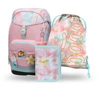 Baagl Cartable garçon fille ensemble 3 pièces (Airy Plus sac d'école pour 1ère classe, trousse, sac de gym), cartable primaire, sac à dos d'école maternelle ergonomique - 25 l, Sunset, L, Ultra léger