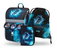 Baagl Cartable garçon fille ensemble 3 pièces - Sac d'école Zippy pour 1ère artable primaire avec sangle de poitrine - Sac à dos d'école ergonomique, Hockey sur glace, De taille moyenne
