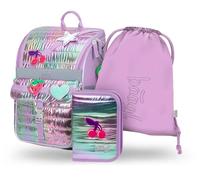 Baagl Cartable garçon fille ensemble 3 pièces - Sac d'école Zippy pour 1ère classe - Cartable primaire avec sangle de poitrine - Sac à dos d'école ergonomique, Lavande, De taille moyenne, Créateur