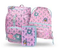 Baagl Cartable Garçons pour 1ère iry Sac d'école Ensemble de 3 pièces, Sac à dos d'école primaire pour enfants, Cartable pour l'école, Tornister, Minecraft Panda, Mittelgroße, Ultra léger
