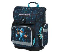 Baagl Cartable pour garçons et filles pour 1ère classe (ou 2e année), sac d'école Ergo pour garçons et filles, sac à dos d'école léger pour enfants avec sangle de poitrine, Hache bleue Minecraft