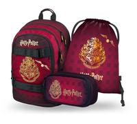 Baagl Ensemble de 3 sacs à dos d'écolier pour garçons et filles, cartable à partir de la 3e classe, cartable avec sangle de poitrine, cartable ergonomique, Harry Potter Poudlard, Ensemble sac à dos