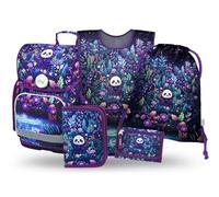 Baagl Ensemble de 5 cartables pour garçons et Filles (Sac d'école Ergo pour 1ère Classe, Trousse, Sac de Gym, Tablier, Sac de Poitrine), Cartable d'école Primaire, Sac à Dos d'école Ergonomique, 19 l
