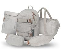 Baagl Ensemble de 5 sacs à dos d'écolier pour garçons et filles, skateboard, cartable à partir de la 3e classe, cartable primaire avec sangle de poitrine, cartable ergonomique, 25 l, Mist, Mittelgröße