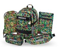 Baagl Ensemble de 5 sacs à dos d'écolier pour garçons et filles, skateboard, cartable à partir de la 3e artable primaire avec sangle de poitrine, cartable ergonomique, 25 l, Minecraft Chaos