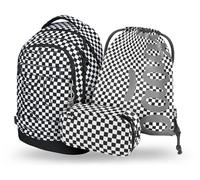 Baagl Ensemble sac à dos d'écolier 3 pièces pour garçons, filles, adolescents, skateboard, sac à dos skate Max, cartable à partir de la 3e classe, cartable primaire avec sangle de poitrine, cartable