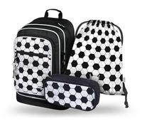 Baagl Ensemble sac à dos d'écolier pour fille 3 pièces - Cartable à partir de 3e classe - Cartable d'école primaire avec sangle de poitrine - Cartable ergonomique, Goal, Pratique