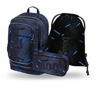 Baagl Ensemble sac à dos d'écolier pour fille 3 pièces - Cartable à partir de la 3e artable primaire avec sangle de poitrine - Cartable ergonomique, Flash, Mittelgröße, Ensemble sac à dos