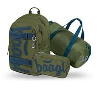 Baagl Ensemble Sac À Dos D'Écolier Pour Garçon 3 Pièces (Skateboard, Sac À Dos, Trousse À Crayons, Sac De Sport), Cartable À Partir De La 3e artable Primaire Avec Sangle De Poitrine