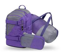 Baagl Ensemble sac à dos d'écolier pour garçon 3 pièces (skateboard, sac à dos, trousse à crayons, sac de sport), cartable à partir de la 3e classe, cartable primaire avec sangle de poitrine, cartable
