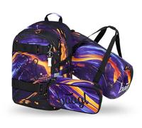 Baagl Ensemble sac à dos d'écolier pour garçon 3 pièces (skateboard, sac à dos, trousse à crayons, sac de sport), cartable à partir de la 3e classe, cartable primaire avec sangle de poitrine, cartable